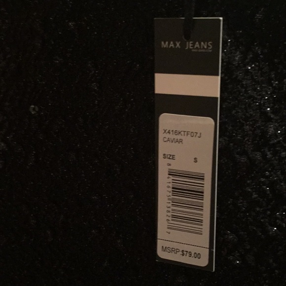 Max Jeans black zip up fancy sweater size small - Picture 4 of 5